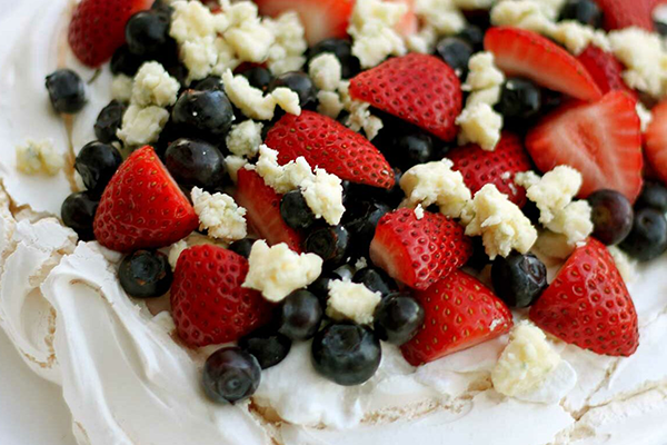 Berry Blue Pavlova with Smokey Blue